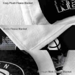 brooklyn nets grunge texture black blanket best selling