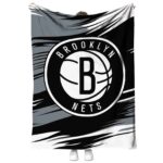 brooklyn nets paint streaks black white blanket best selling
