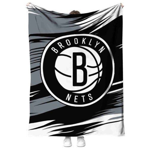 brooklyn nets paint streaks black white blanket best selling