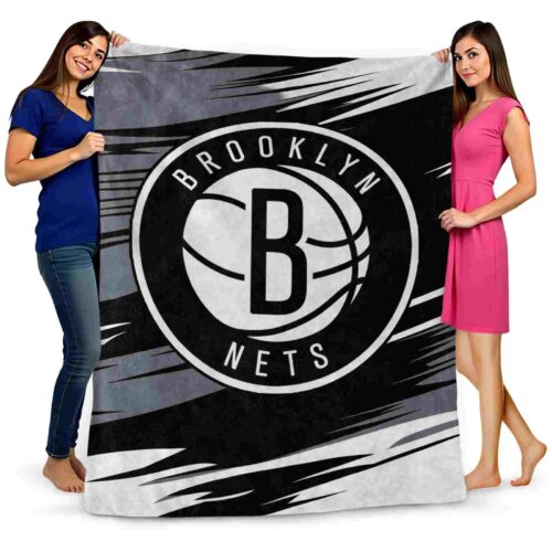 brooklyn nets paint streaks black white blanket fashion forward