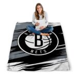 brooklyn nets paint streaks black white blanket best selling