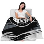 brooklyn nets paint streaks black white blanket best selling