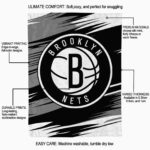 brooklyn nets paint streaks black white blanket best selling