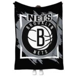 brooklyn nets splatter effect black blanket best selling