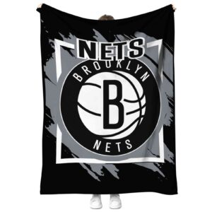 brooklyn nets splatter effect black blanket best selling