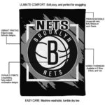 brooklyn nets splatter effect black blanket best selling