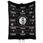 brooklyn nets striped pattern black blanket best selling