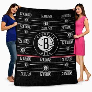 brooklyn nets striped pattern black blanket fashion forward