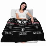 brooklyn nets striped pattern black blanket best selling