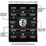 brooklyn nets striped pattern black blanket best selling