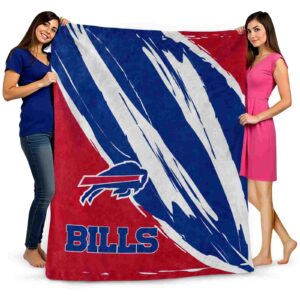 buffalo bills brushstrokes blue white blanket fashion forward