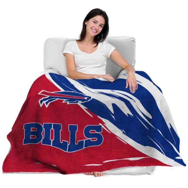 buffalo bills brushstrokes blue white blanket latest model