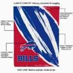buffalo bills brushstrokes blue white blanket new arrival