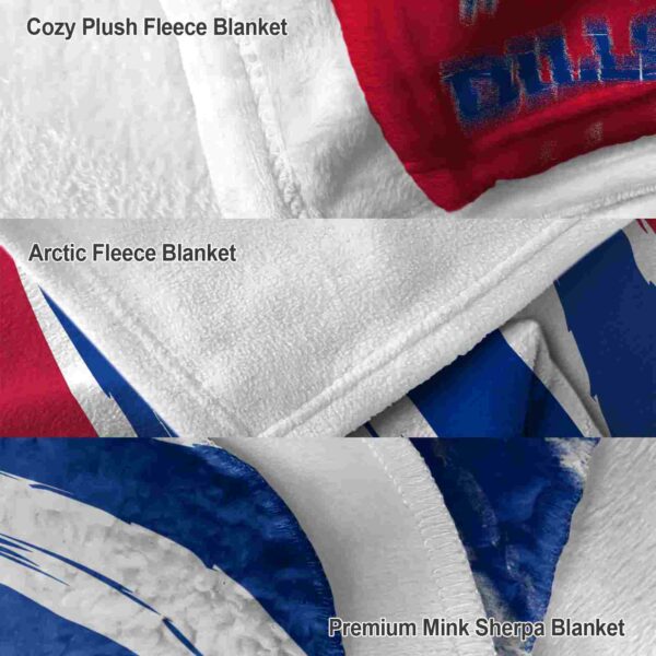 buffalo bills brushstrokes blue white blanket premium grade