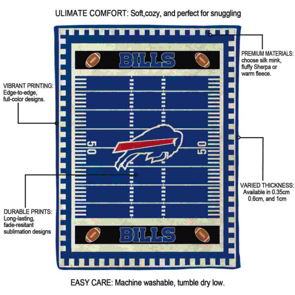 buffalo bills football field blue blanket new arrival