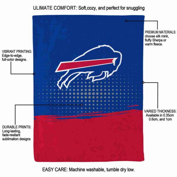 buffalo bills gradient dots blue blanket new arrival