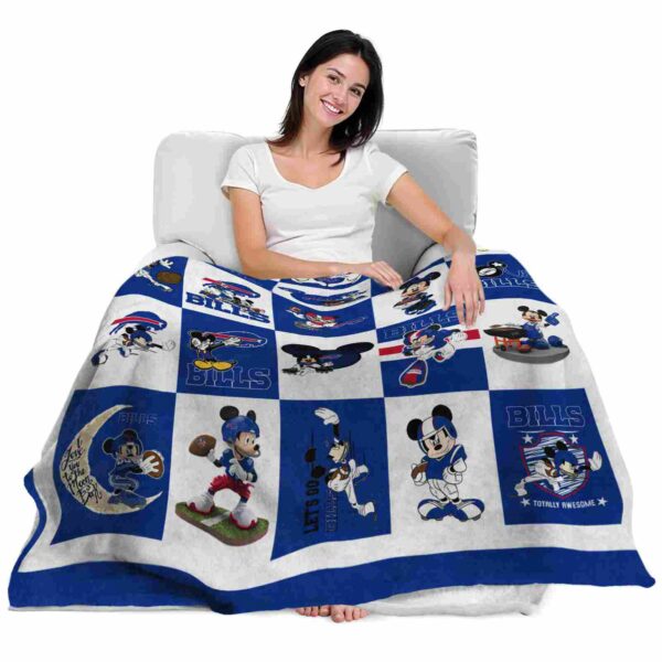 buffalo bills mickey minnie blue white blanket latest model