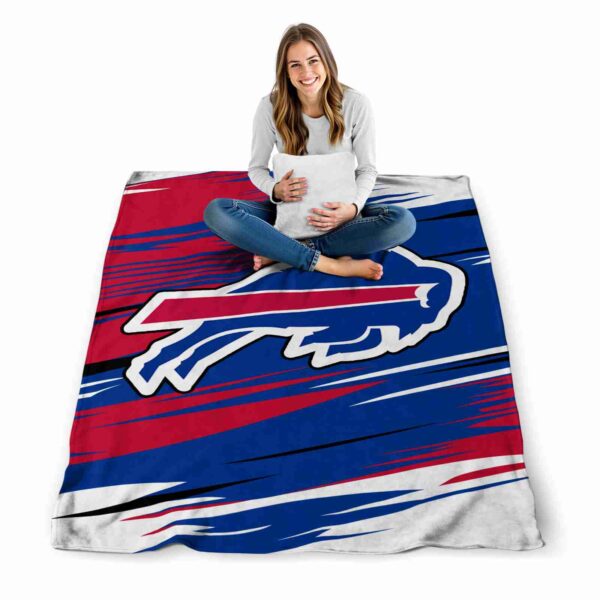 buffalo bills paint streaks blue white blanket high quality