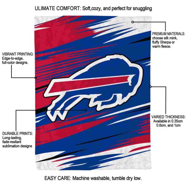 buffalo bills paint streaks blue white blanket new arrival