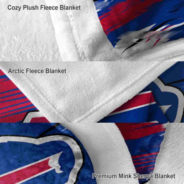 buffalo bills paint streaks blue white blanket premium grade