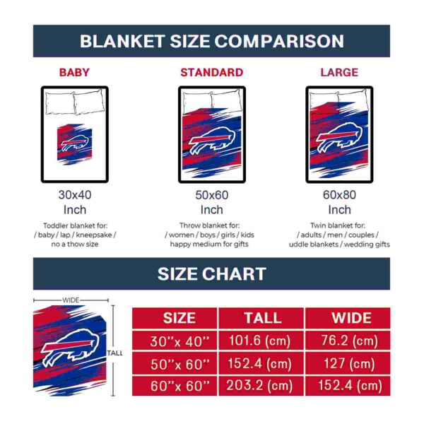 buffalo bills paint streaks blue white blanket trendy