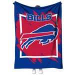 buffalo bills splatter effect blue blanket best selling