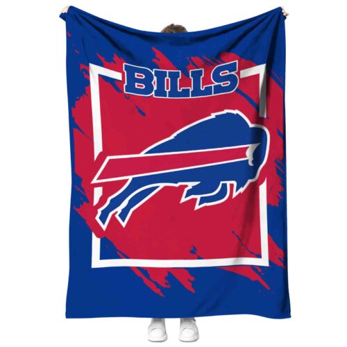 buffalo bills splatter effect blue blanket best selling