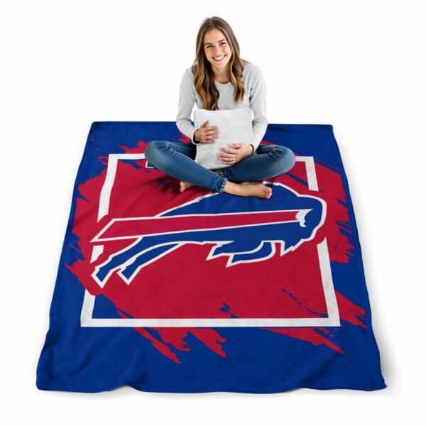 buffalo bills splatter effect blue blanket high quality