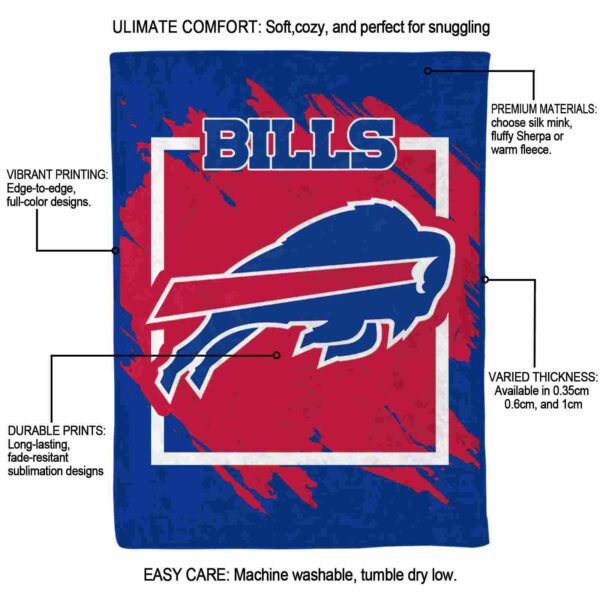 buffalo bills splatter effect blue blanket new arrival