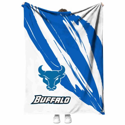 buffalo bulls brushstrokes royal blue white blanket best selling