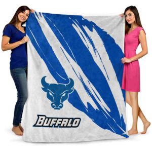 buffalo bulls brushstrokes royal blue white blanket fashion forward