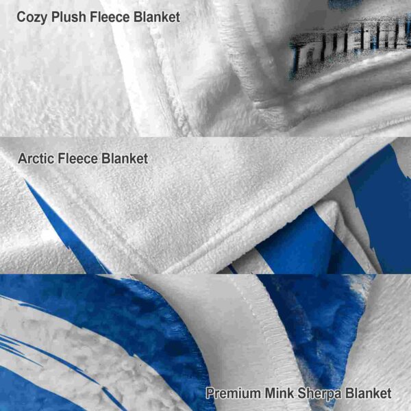 buffalo bulls brushstrokes royal blue white blanket premium grade