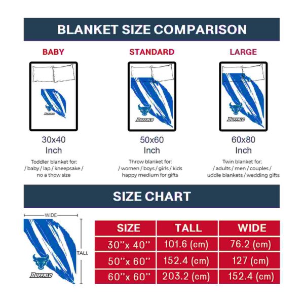 buffalo bulls brushstrokes royal blue white blanket trendy