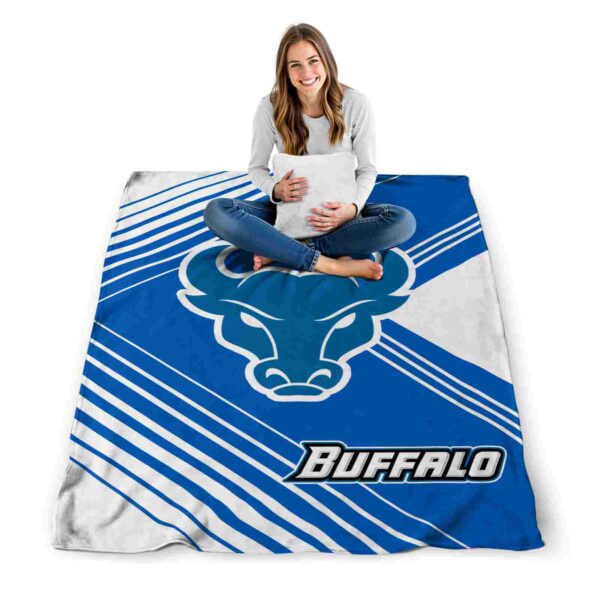 buffalo bulls diagonal stripes royal blue blanket high quality
