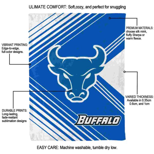 buffalo bulls diagonal stripes royal blue blanket new arrival