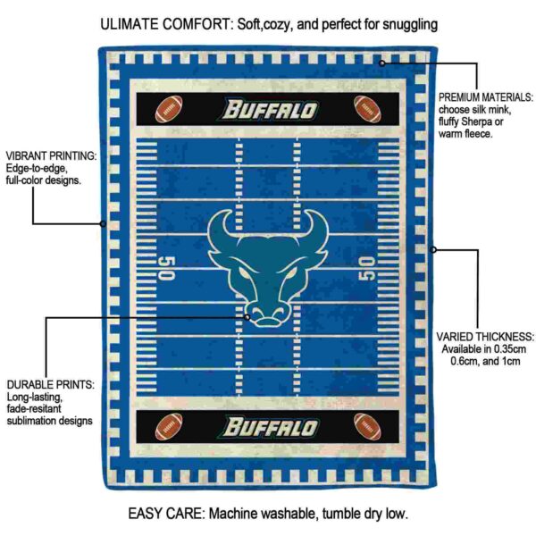 buffalo bulls football field royal blue blanket new arrival