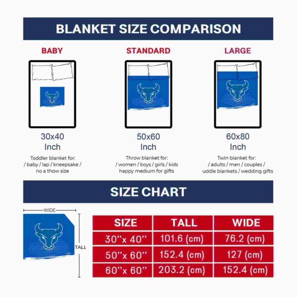 buffalo bulls gradient dots royal blue blanket trendy