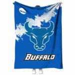 buffalo bulls grunge texture royal blue blanket best selling