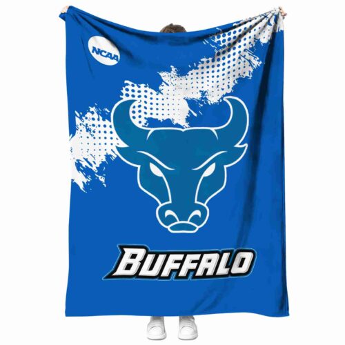 buffalo bulls grunge texture royal blue blanket best selling