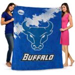buffalo bulls grunge texture royal blue blanket best selling