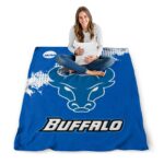 buffalo bulls grunge texture royal blue blanket best selling
