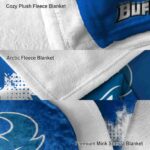 buffalo bulls grunge texture royal blue blanket best selling
