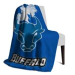 buffalo bulls grunge texture royal blue blanket best selling