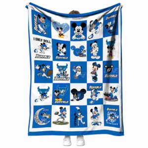 buffalo bulls mickey minnie royal blue white blanket best selling