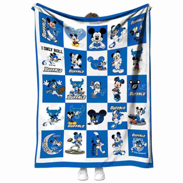 buffalo bulls mickey minnie royal blue white blanket best selling