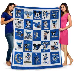 buffalo bulls mickey minnie royal blue white blanket fashion forward
