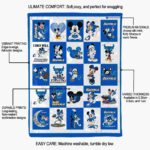 buffalo bulls mickey minnie royal blue white blanket new arrival