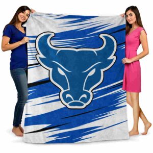 buffalo bulls paint streaks royal blue white blanket fashion forward