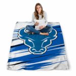 buffalo bulls paint streaks royal blue white blanket high quality