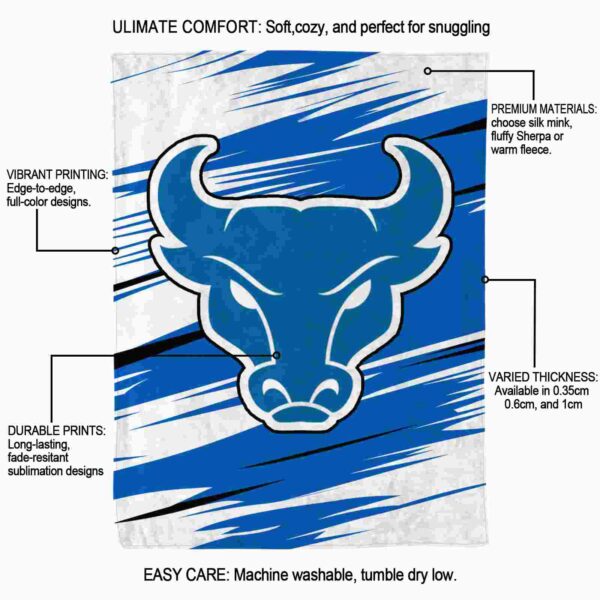 buffalo bulls paint streaks royal blue white blanket new arrival
